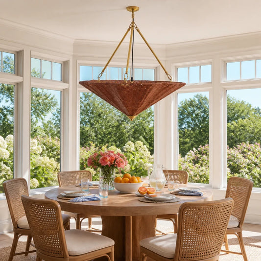 Nerina Hand-Woven Rattan Umbrella Chandelier