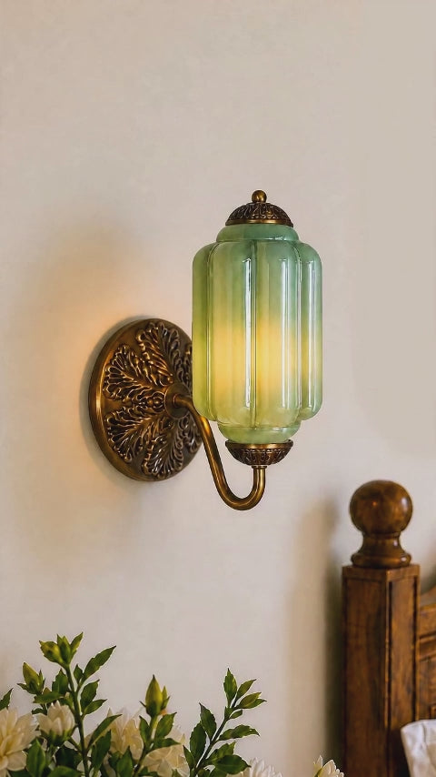 Lumi Vintage Milk Glass Oiled Brass Eloise Sconce
