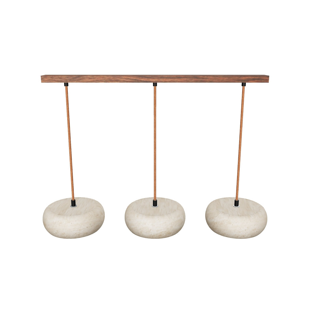Kairi Natural Travertine Stone Vintage Cream Pendant Light