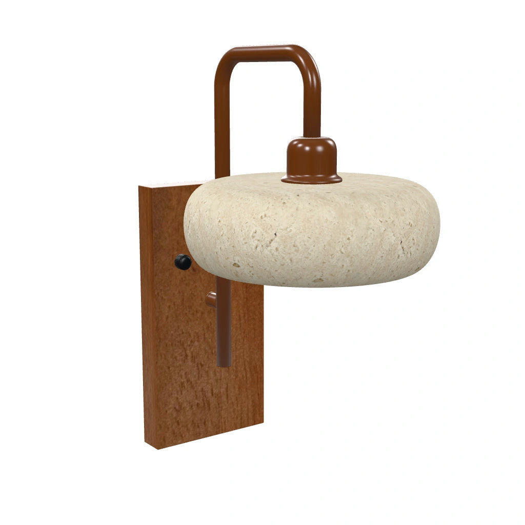Tavik travertine stone wall sconce — 3D view