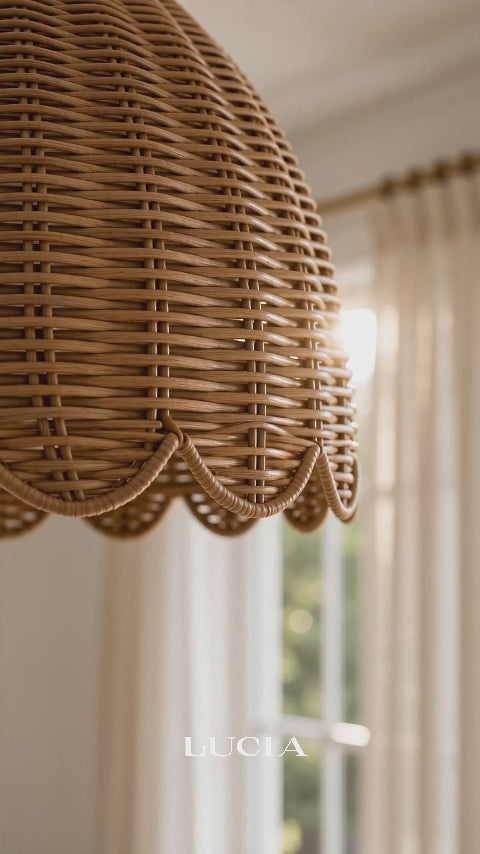 Elsa Bohemian Woven Rattan Flower Ceiling Light