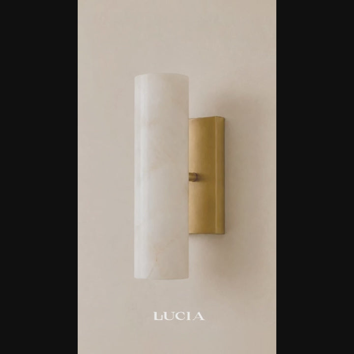 Doran Modern Elegant Alabaster Tube Sconce