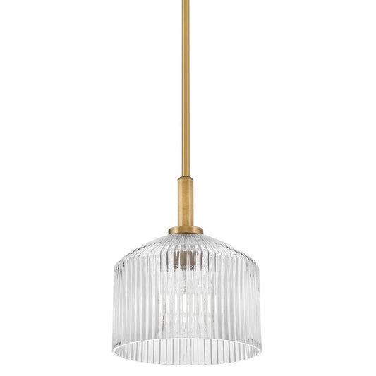 Phineas Farmhouse Ribbed Glass Pendant Light