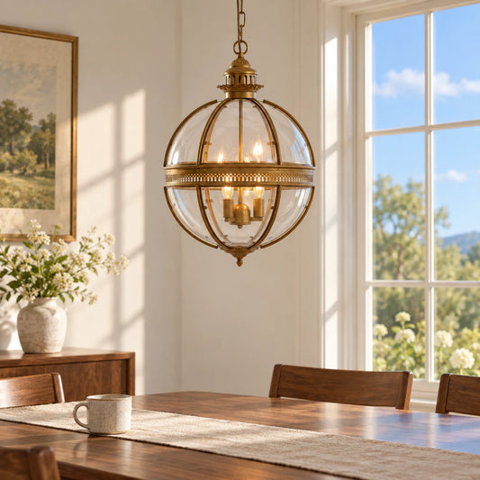 Braeden Baroque Clear Glass Globe Pendant Light