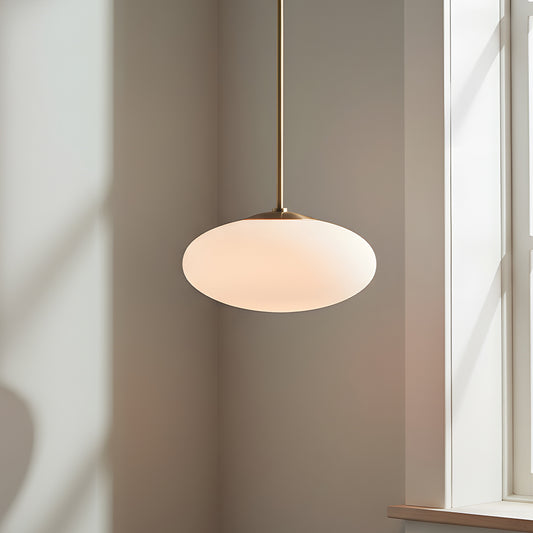 Thalia Modern Brass Opal Glass Pendant Light