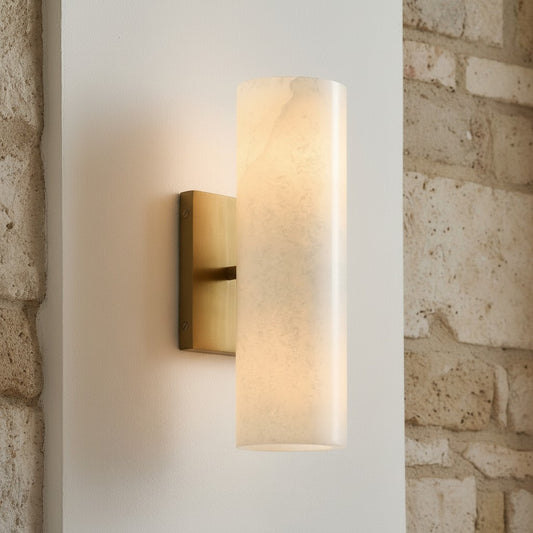 Doran Modern Elegant Alabaster Tube Sconce