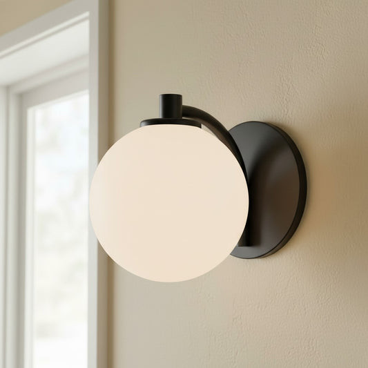 Cassilda Modern Elegant Milk Glass Vanity Light