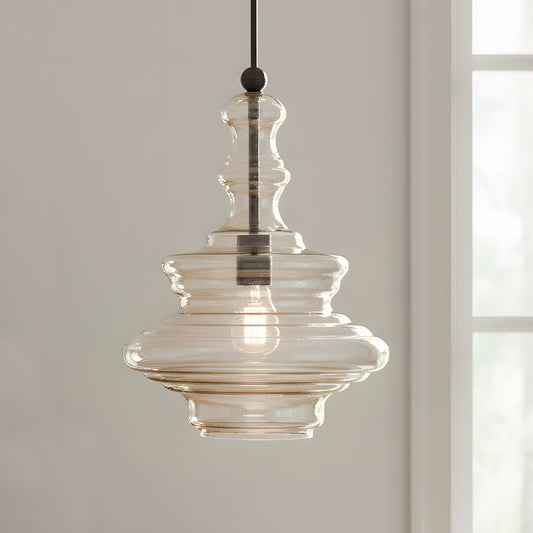 Taran Industrial Art Geometric Glass Pendant Light