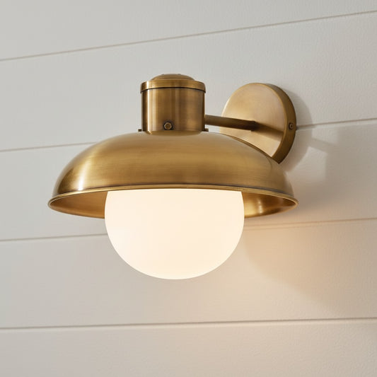 Harlan Industrial Milk Glass Wall Sconce