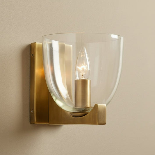 Callan Vintage Metal Glass Wall Sconce