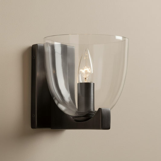 Callan Vintage Metal Glass Wall Sconce