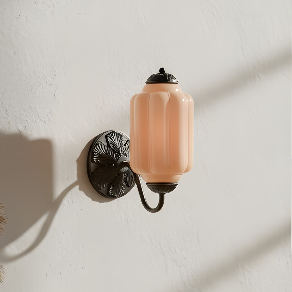 Lumi Vintage Milk Glass Oiled Brass Eloise Sconce