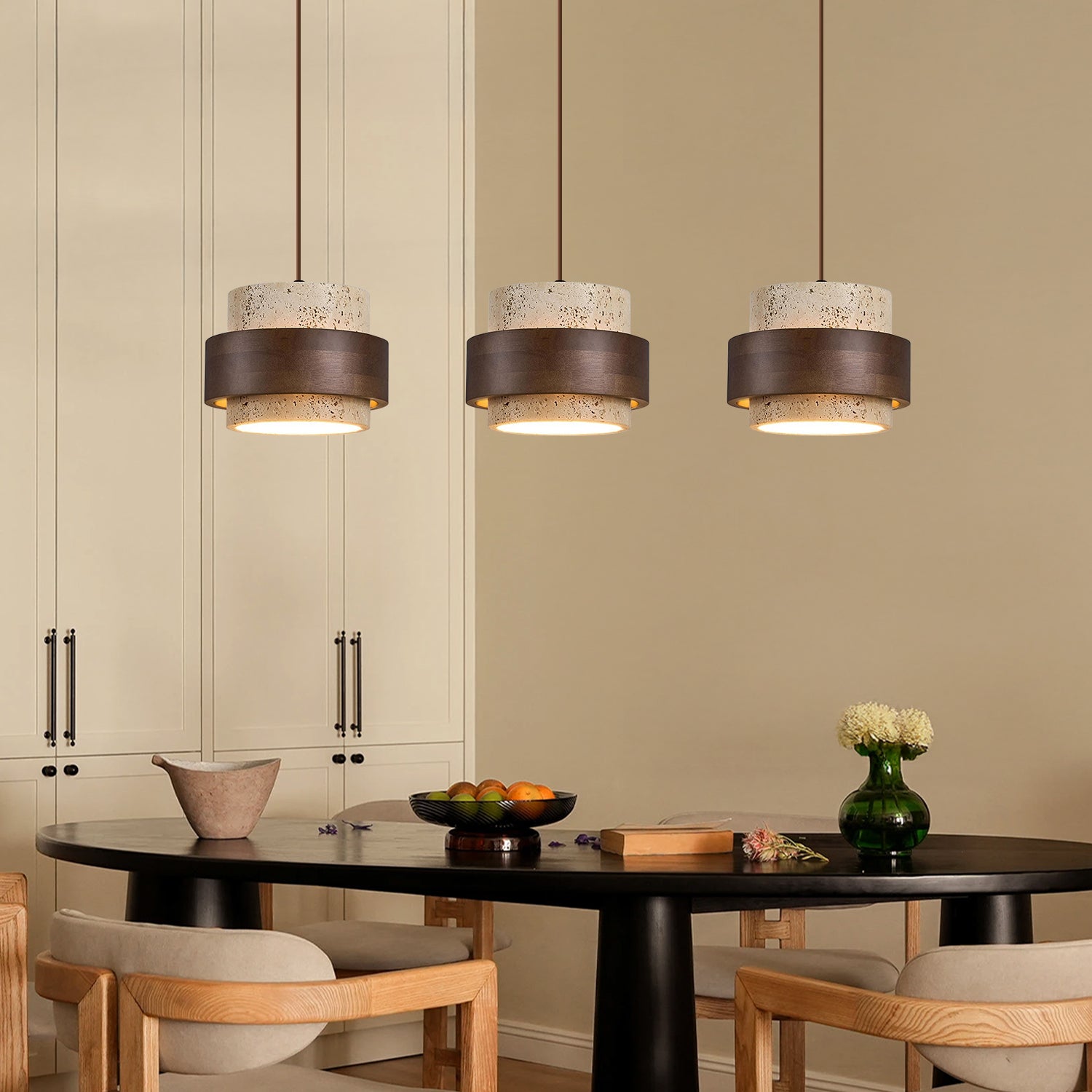 Vintage Cylindrical Travertine Pendant Light | LuciaLiving – Lucia