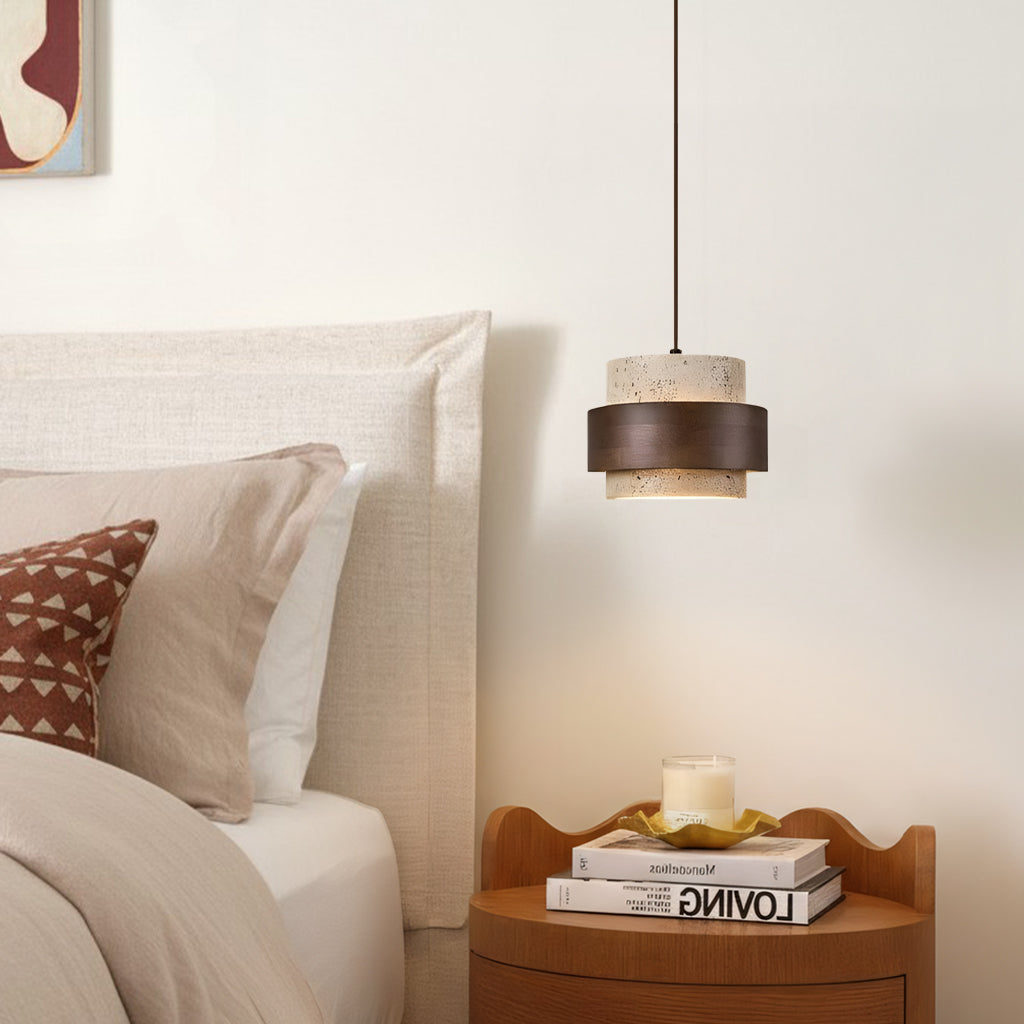 Vintage Cylindrical Travertine Pendant Light | LuciaLiving – Lucia