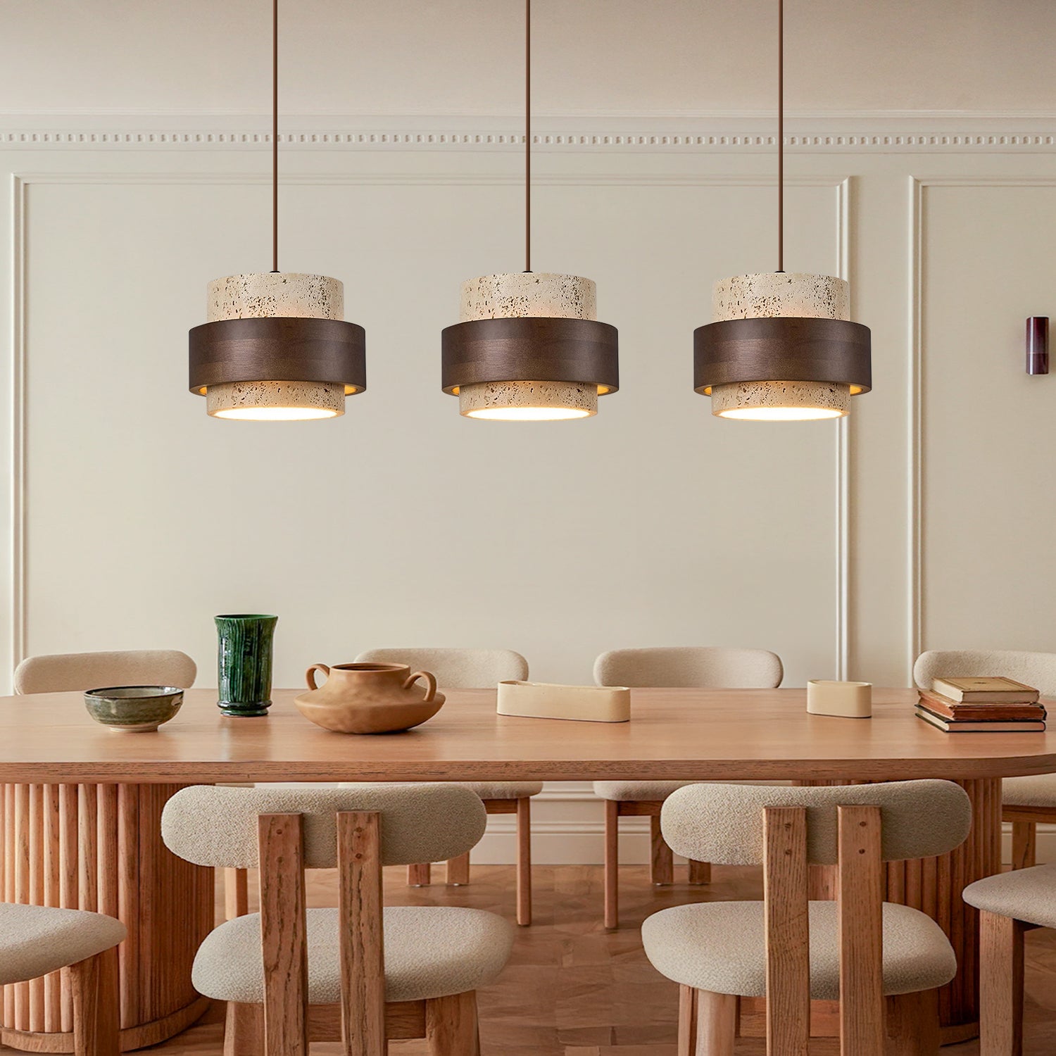 Vintage Cylindrical Travertine Pendant Light | LuciaLiving – Lucia