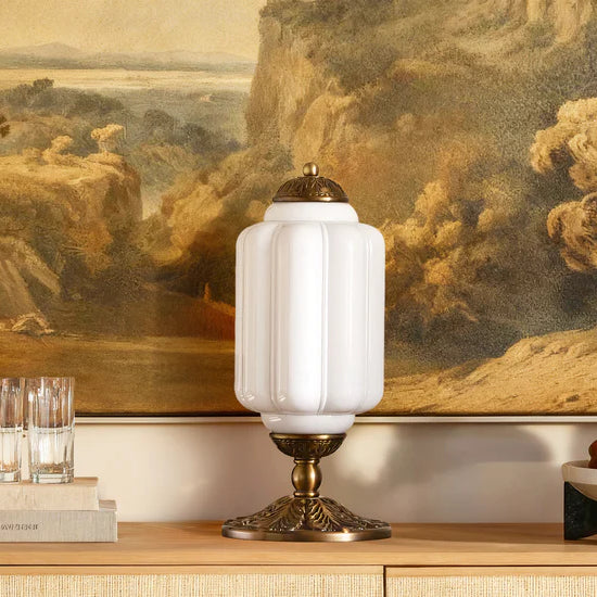 Lumi Retro Cream Glass Textured Eloise Table Lamp | Lucia Living