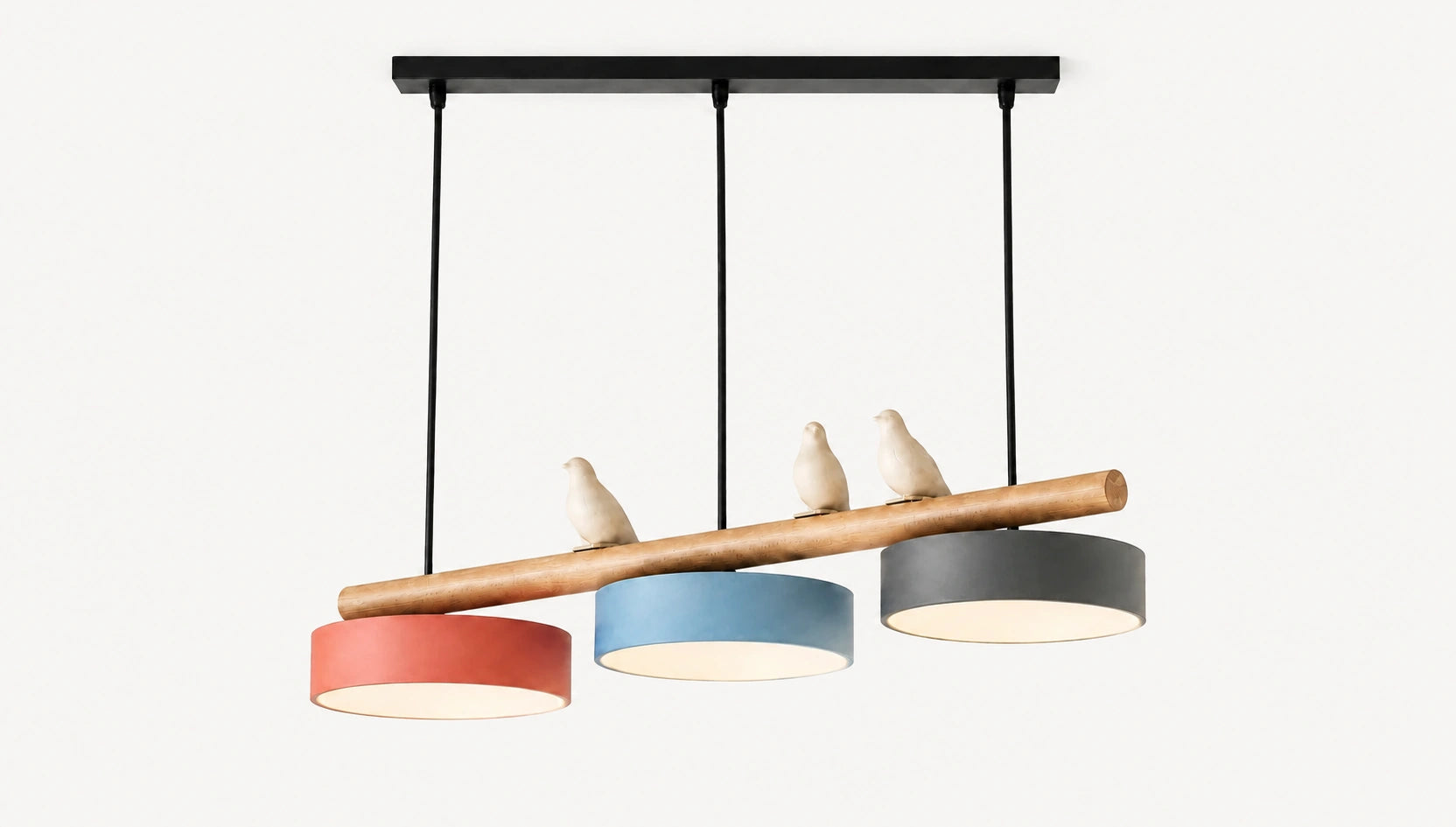 Animal Nordic Macaron Bird Wood Chandelier