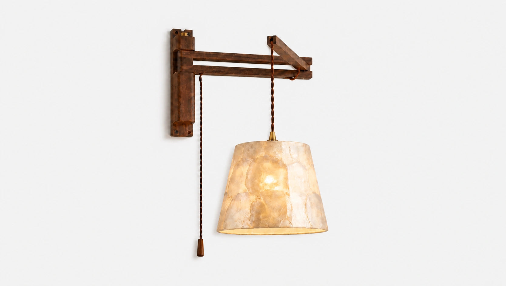 Cyvora Vintage Folding Swing Arm Capiz Wall Light