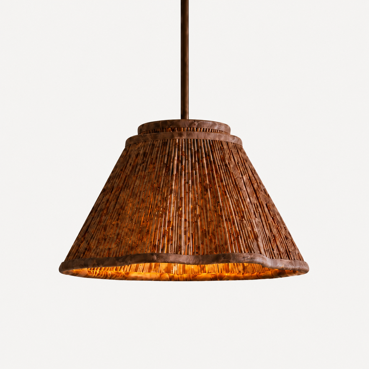 Drenor Retro Pleated Fabric Cone Pendant Light