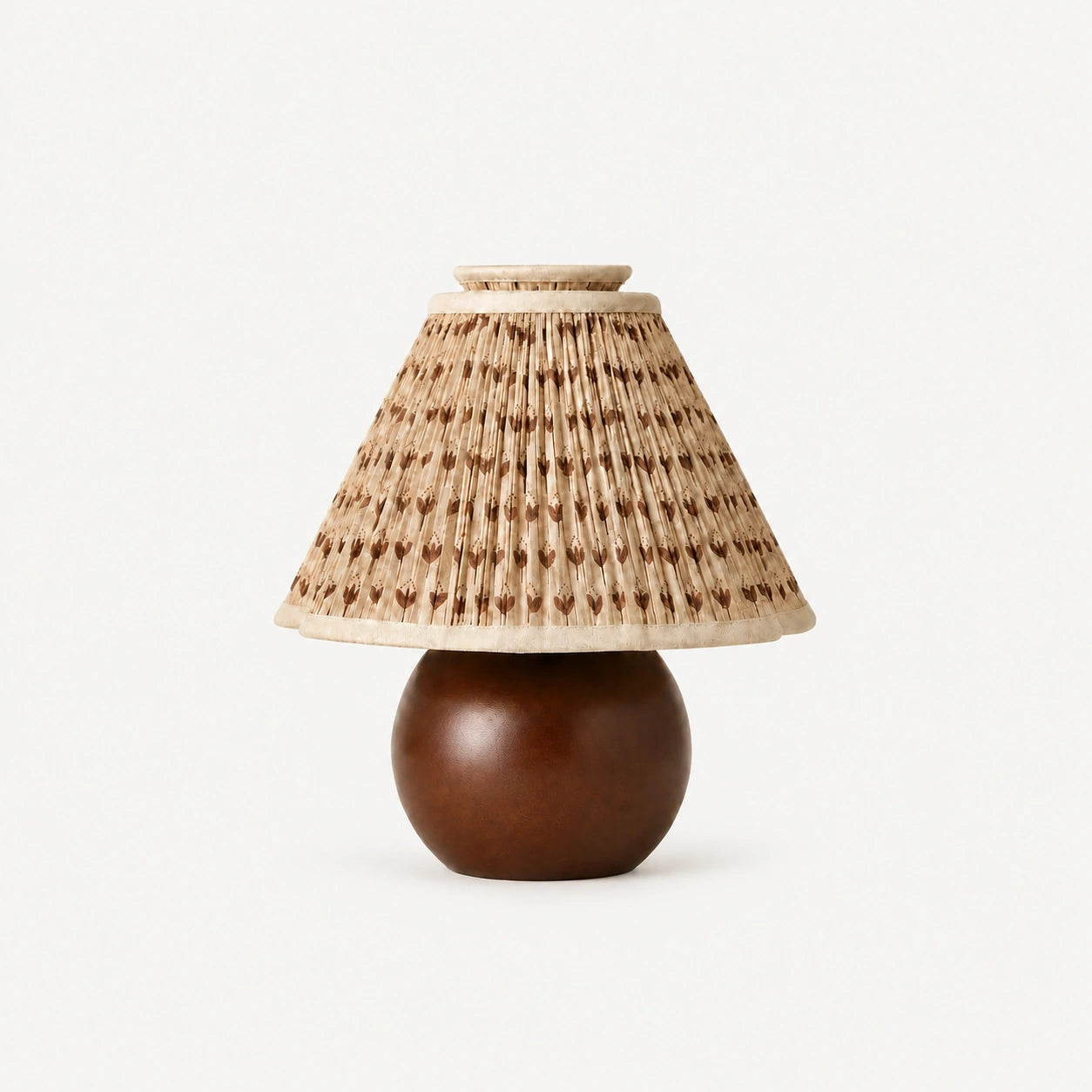 Drenor Vintage Country Pleated Floral Linen Table Lamp