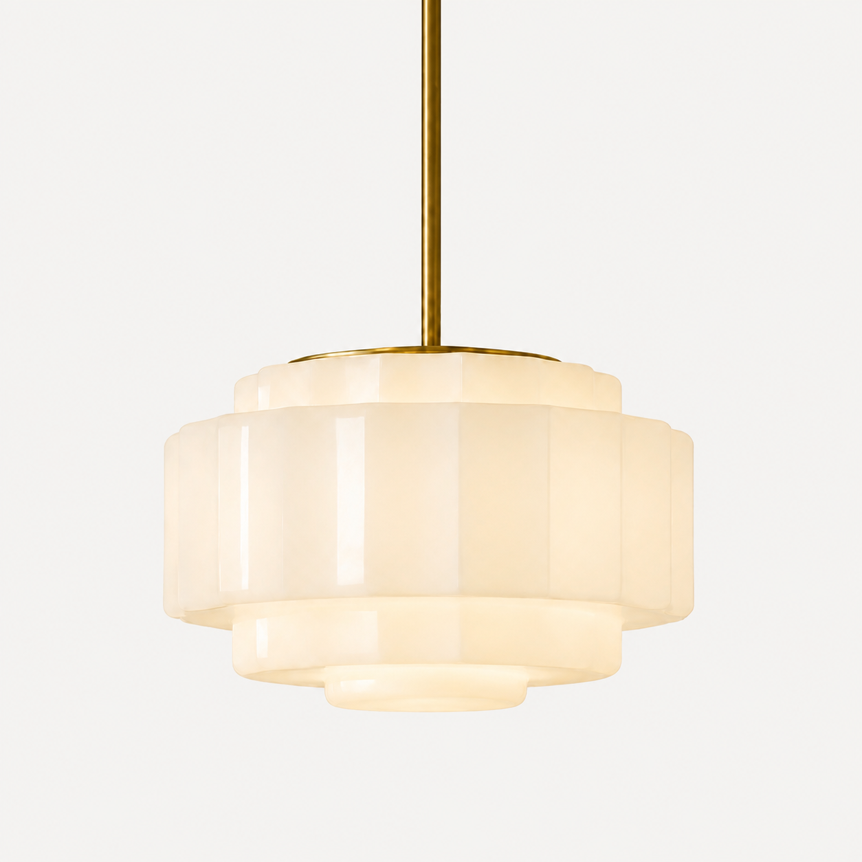 Ethan Tiered Opal White Glass Pendant Light