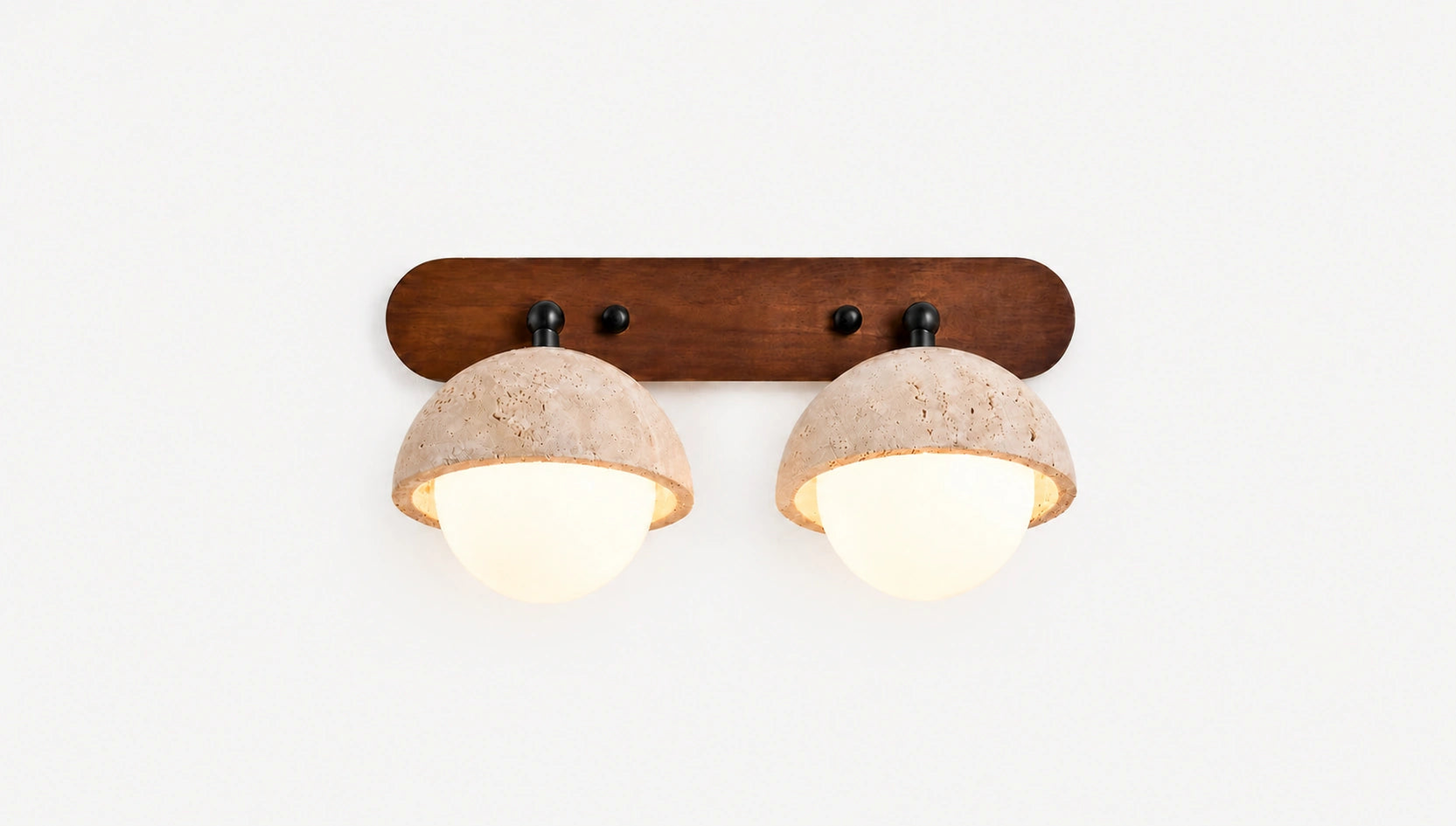 Kairi Wabi Sabi Natural Travertine Globe Wall Lamp