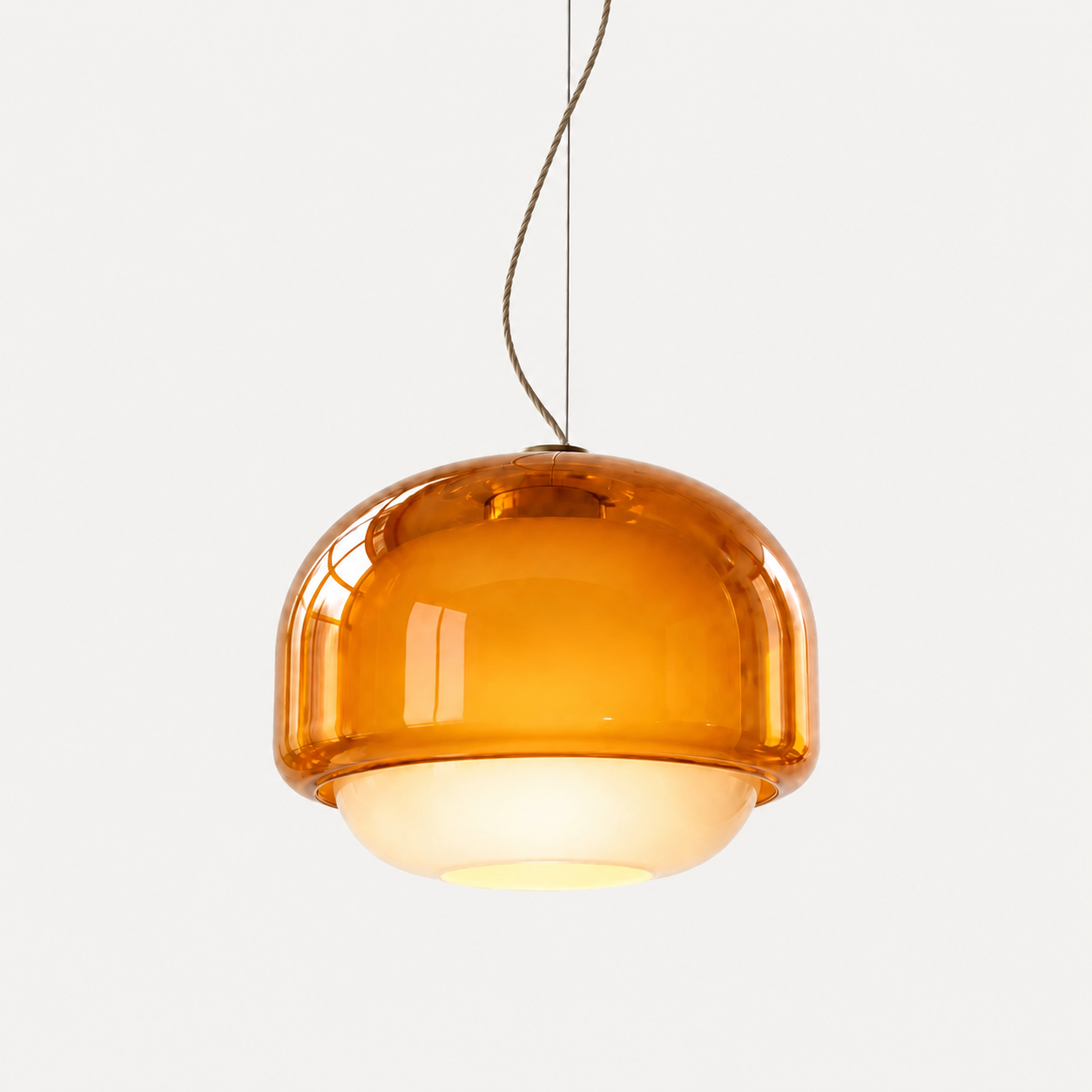 Sanae Nordic Round Double-Dome Colorful Glass Pendant Light