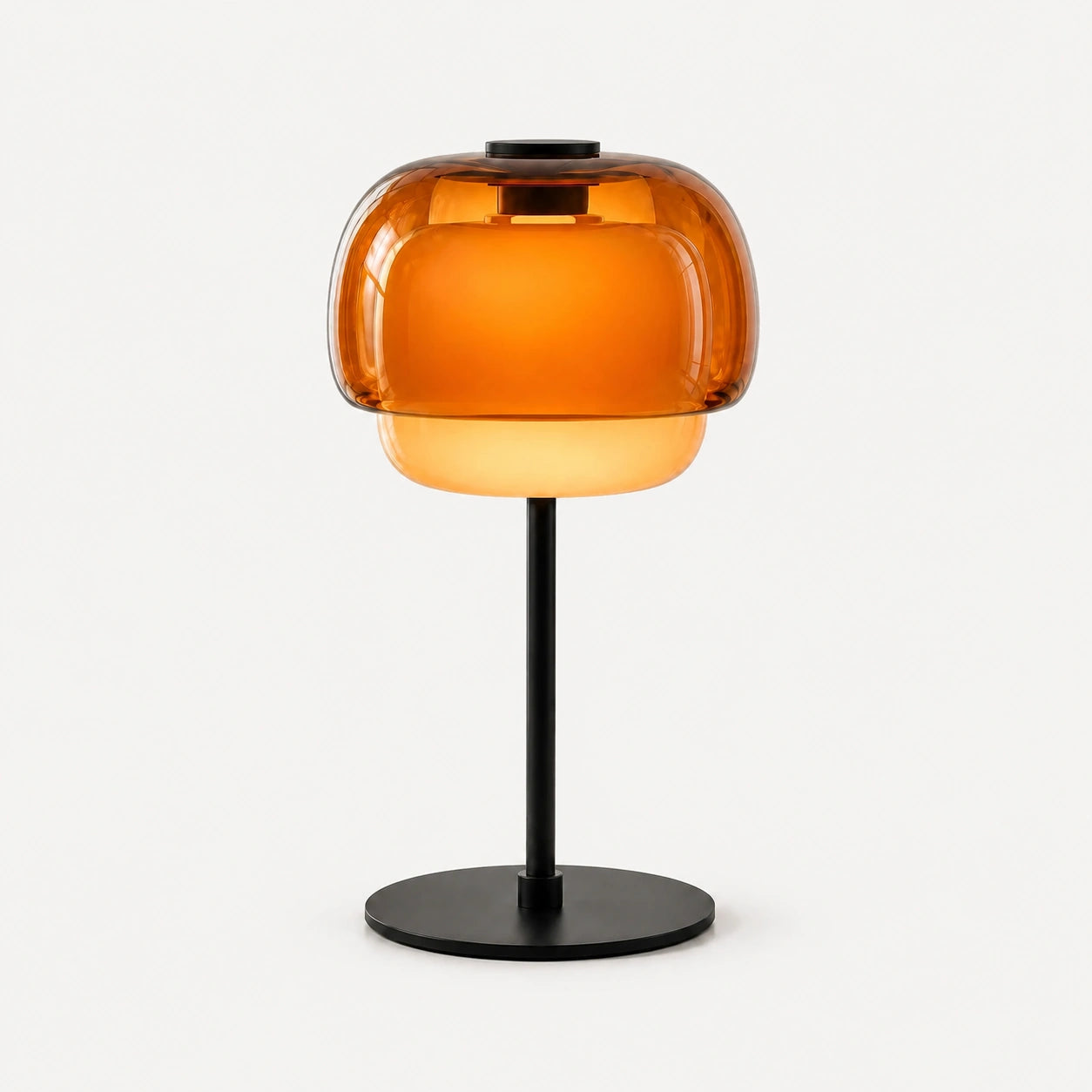 Sanae Modern Retro Double-Dome Colored Glass Table Lamp