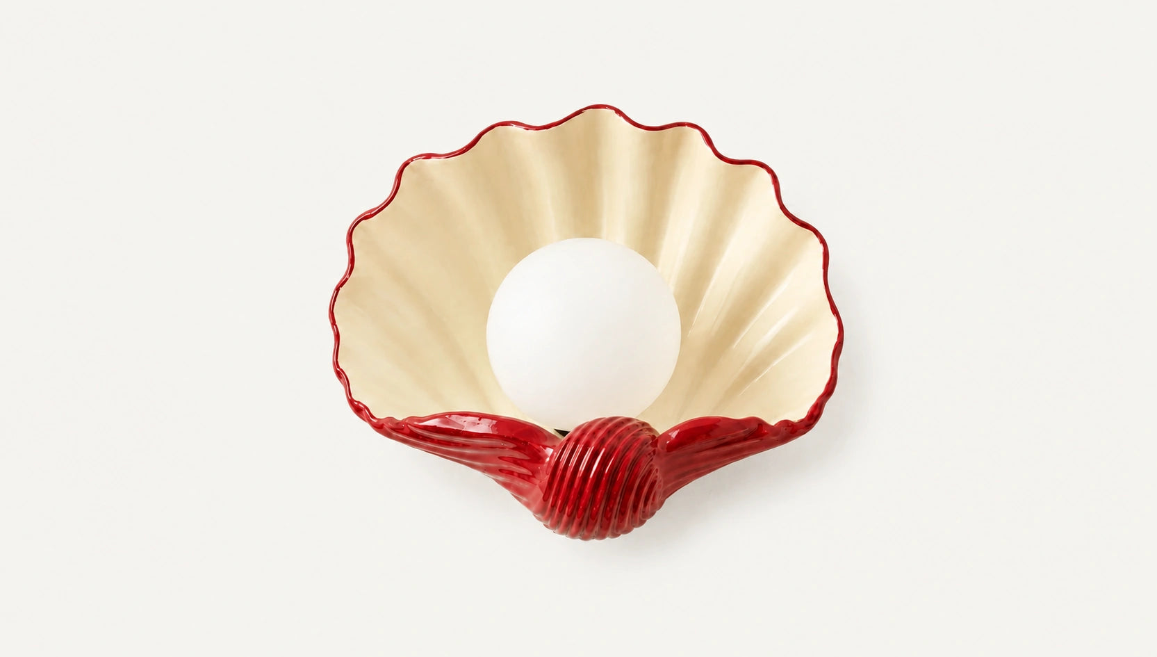 Modern Coastal Art Deco Glass Shell Wall Sconce