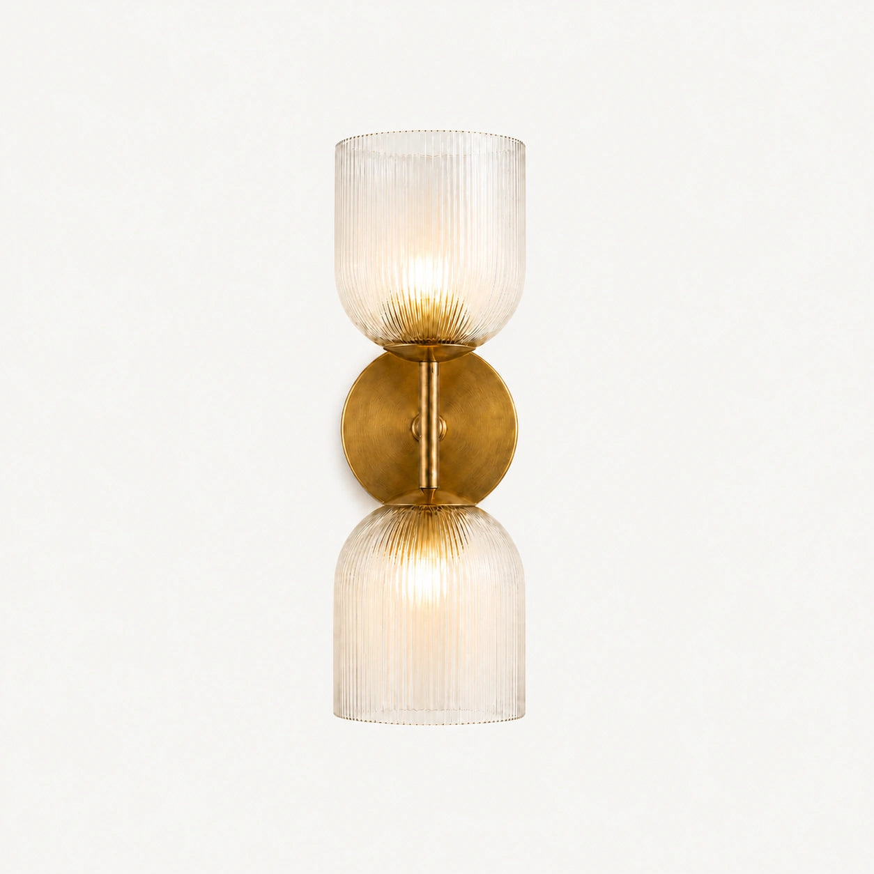 Vireo Farmhouse Copper Ribbed Glass Wall Sconce